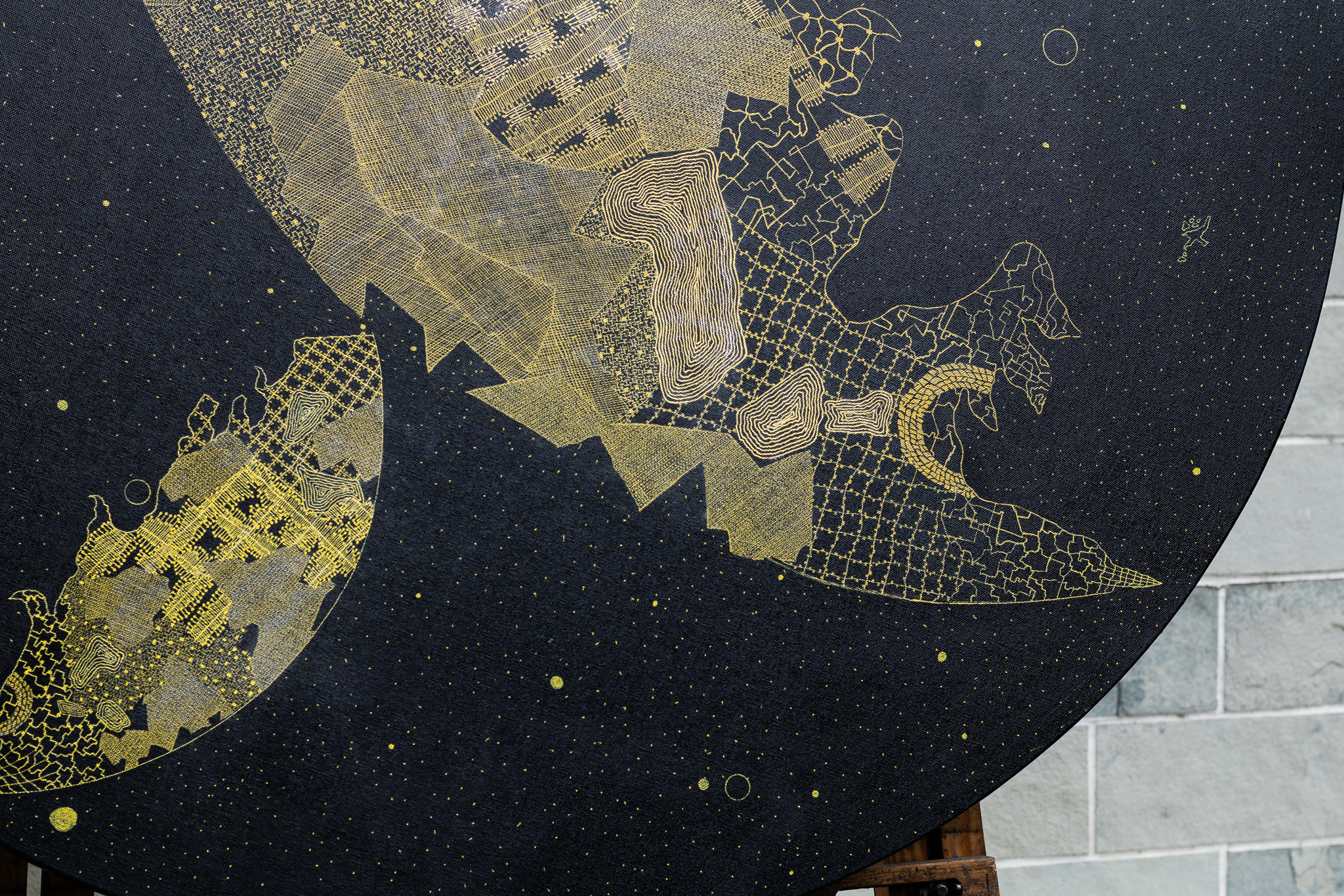Gold and black circular work — additional view 2