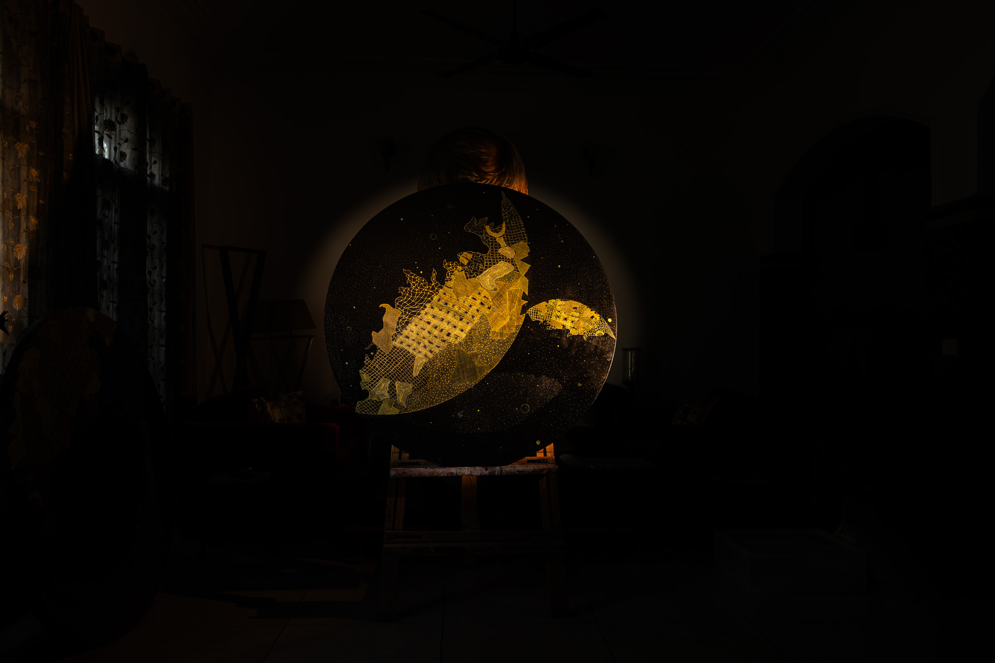 Gold and black circular work — additional view 10