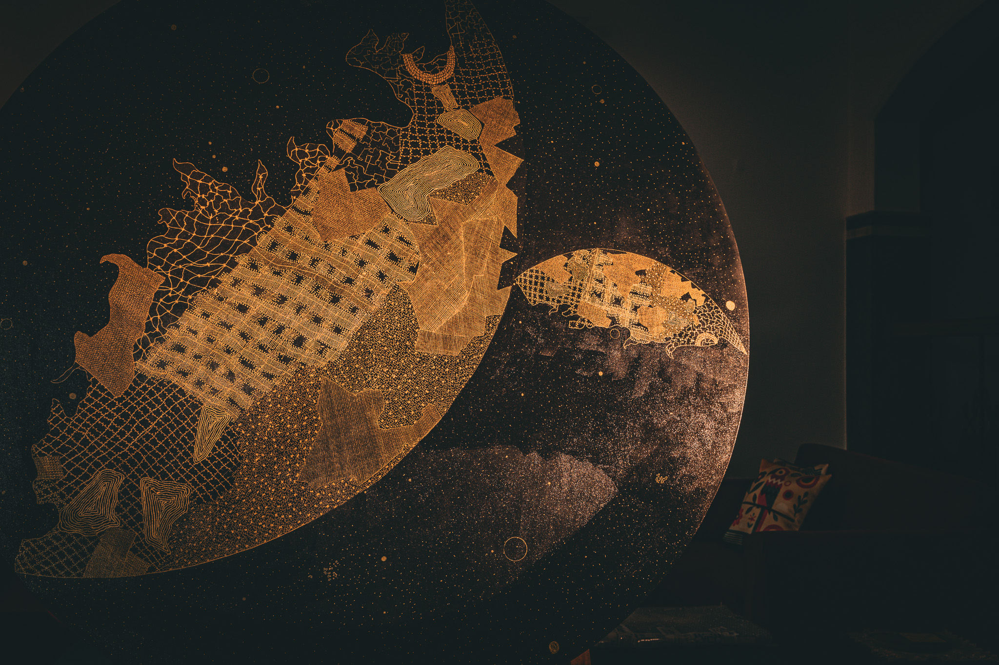 Gold and black circular work — additional view 6
