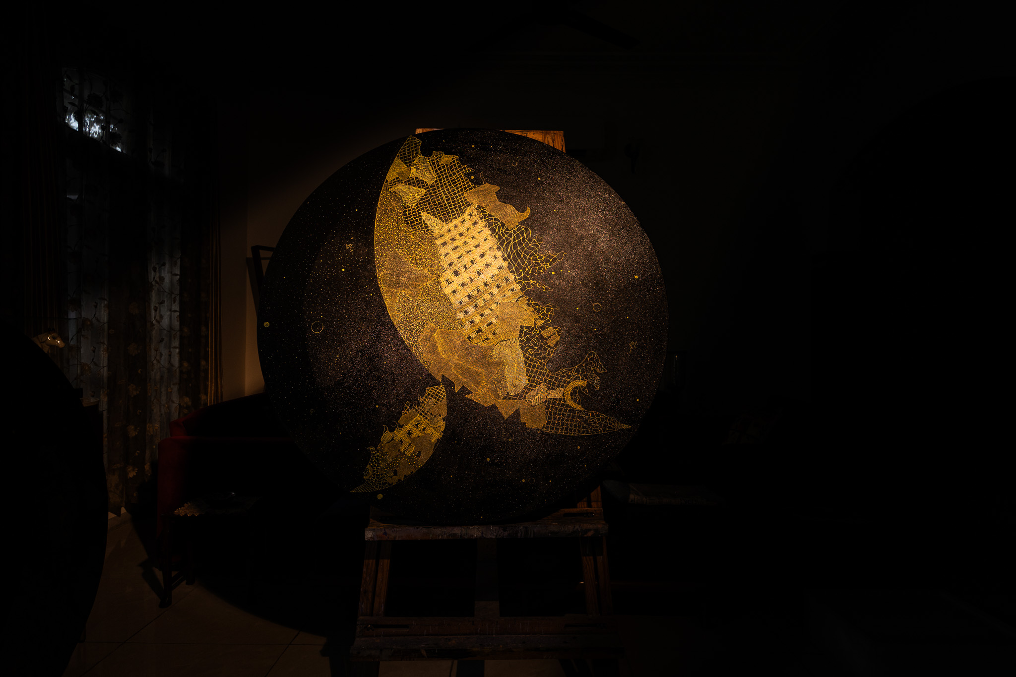 Gold and black circular work — additional view 8