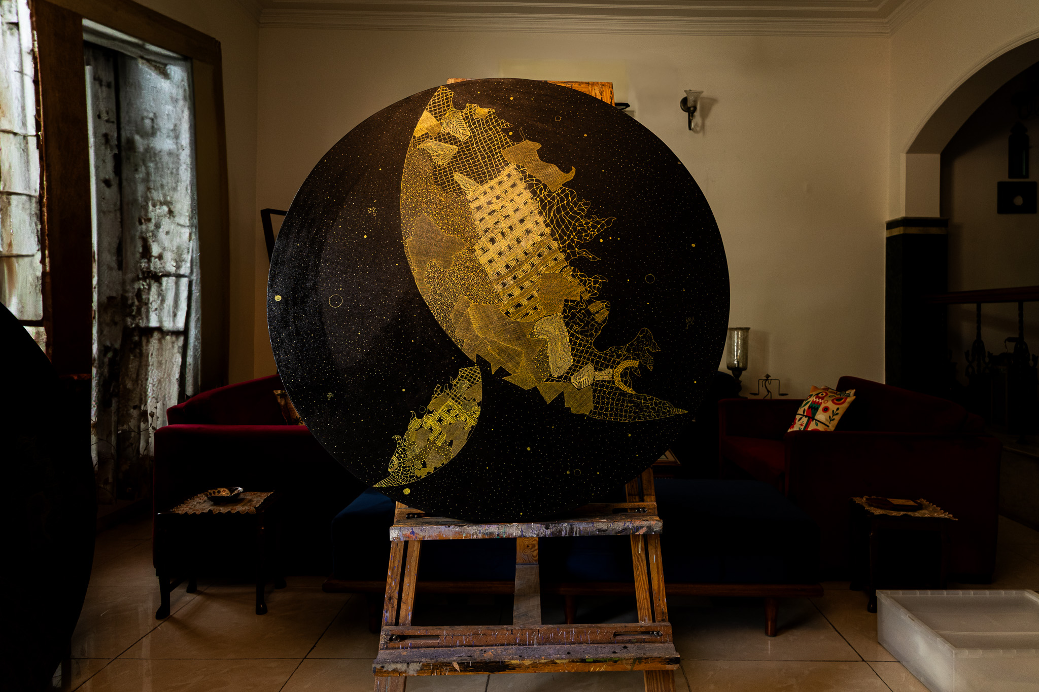 Gold and black circular work — additional view 9