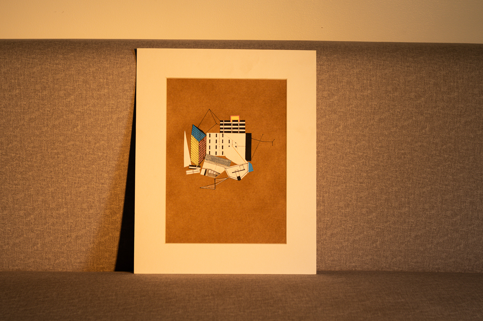 Framed blue composition — full view