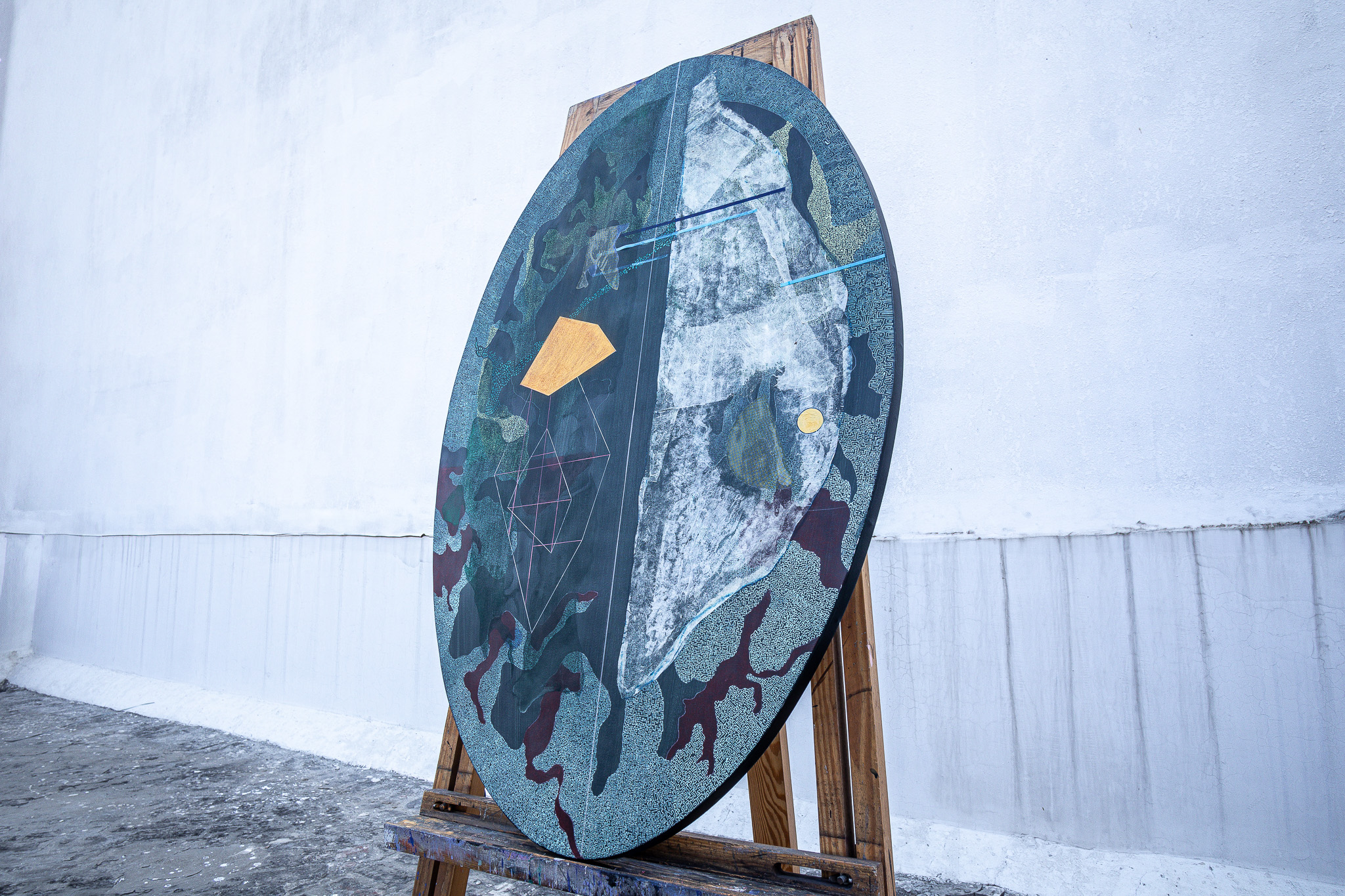 Oval teal composition — additional view 2