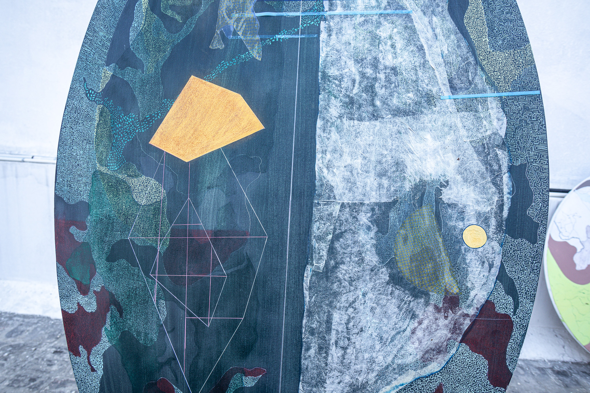Oval teal composition — additional view 4