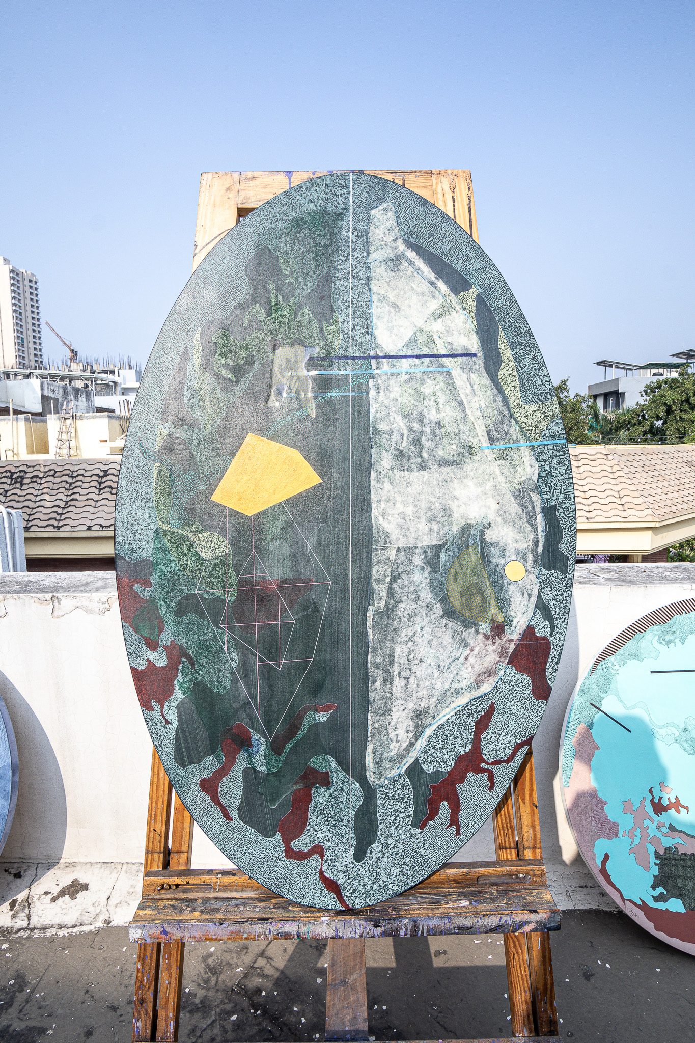 Oval teal composition — additional view 6