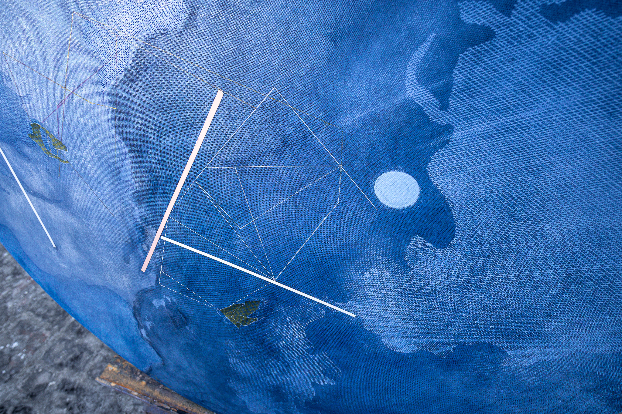 Blue circular work — additional view 4