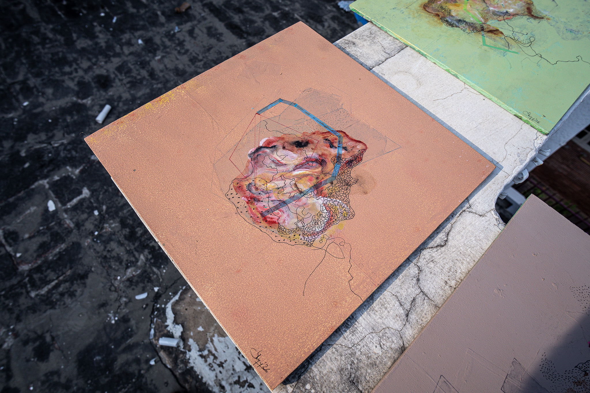 Peach paper composition — full view