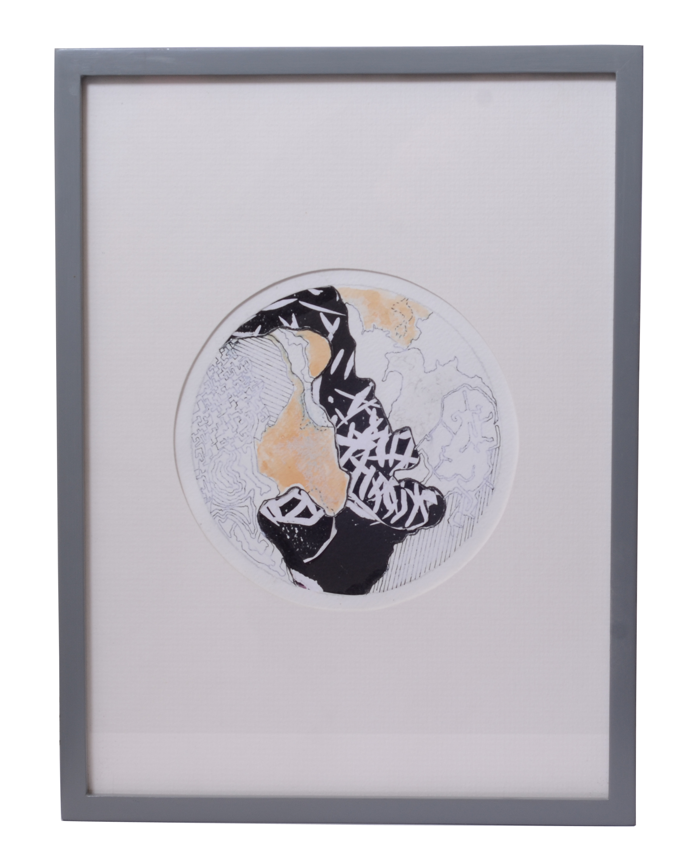 Framed monochrome circular studies photographed together